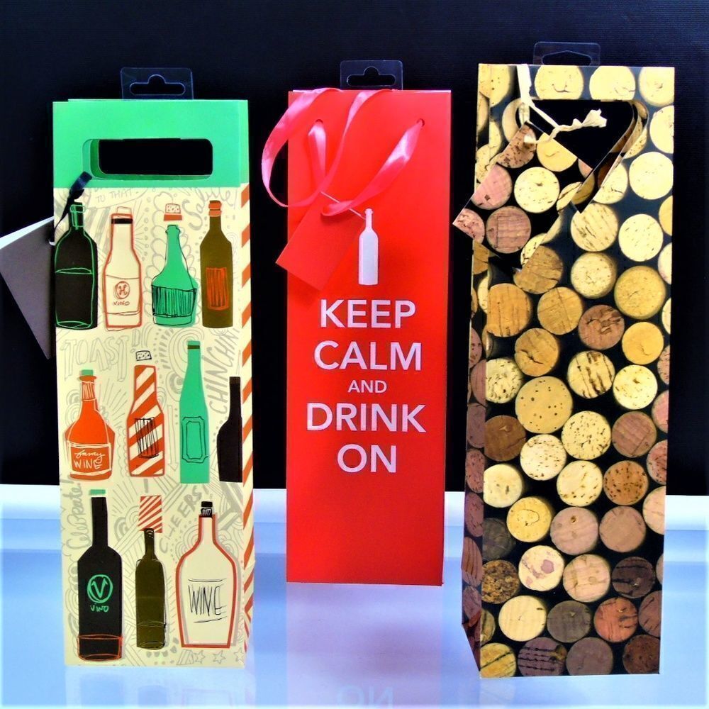 Wine Gift Bags 3 Single Bottle Bags